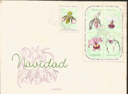 V) 1967 CARIBBEAN, CHRISTMAS, FLOWERING PLANTS, ORCHIDS, WITH SLOGAN CANCELLATION IN BLACK, FDC - Lettres & Documents