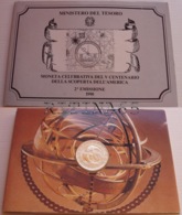 ITALIA 500 LIRE ARGENTO 1990 SCOPERTA DELL'AMERICA FDC SET ZECCA - Jahressets & Polierte Platten