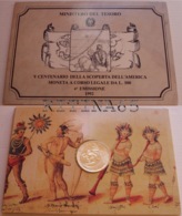 ITALIA 500 LIRE ARGENTO 1992 SCOPERTA DELL'AMERICA FDC SET ZECCA - Jahressets & Polierte Platten
