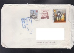 SLOVAKIA, COVER, COAT OF ARMS / REPUBLIC OF MACEDONIA ** - Storia Postale