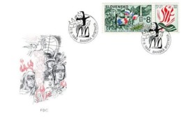 Slovakia -Fiftieth Anniversary Of The Slovak National Uprising - French Partisans, Generals Viest And Golian, 2 Pieces - FDC