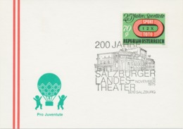 ÖSTERREICH 1975, SST THEATER: 5010 SALZBURG 200 Jahre Salzburger Landes-Theater - Macchine Per Obliterare (EMA)