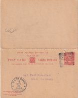 ZANZIBAR 1905      ENTIER POSTAL/GANZSACHE/POSTAL STATIONERY  CARTE AVEC REPONSE POUR ULM - Zanzibar (...-1963)