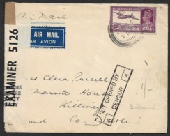 1941 INDIA AIRMAIL To IRELAND- Hs NOT OPENED BY / CENSOR - To KILLENEY, IRELAND - 1936-47 Koning George VI