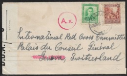 1944 NEW ZEALAND, NGARUAWAHIA To RC GENEVA - DOUBLE CENSOR - GERMAN Ax (Paris Commission) - Brieven En Documenten