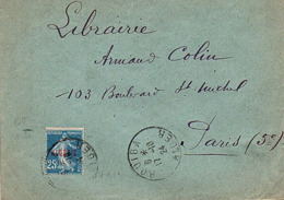 Algérie Algeria Lettre Cover Rouiba 1924 ( Semeuse Surchargée ) Cover Brief Carta - Brieven En Documenten