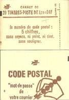 CARNET 1974-C 4a Sabine De Gandon "CODE POSTAL" Fermé. Parfait état Bas Prix Produit RARE - Modern : 1959-…