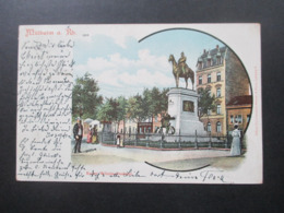 AK 1902 Lithografie / Künstlerkarte Mühlheim Am Rhein Kaiser Wilhelm Denkmal Littgr. Kunstanstalt Mehner & Maas Leipzig - Köln