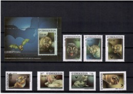 Uzbekistan 2001 . Bats. 7v + S/S: 15,30,45,50,60,90,125, +160 Michel # 266-72+BL 26 - Usbekistan