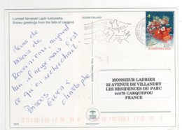 Beau Timbre " Père Noël " Sur Cp , Carte , Postcard  Pour La France - Cartas & Documentos