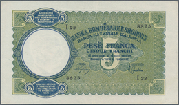 Albania / Albanien: 5, 20 And 100 Franga ND(1939-40), P.6, 7, 8 In VF/F/F- Condition. (3 Pcs.) - Albanie