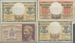 Albania / Albanien: 2, 2x 5 And 10 Lek ND(1940-42), P.9, 10, 11 In VF To XF Condition. (4 Pcs.) - Albanien