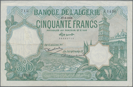 Algeria / Algerien: Banque De L'Algérie Pair With 50 Francs 1936 P.80 (VF+ With Pinholes) And 100 Fr - Algérie