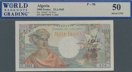 Algeria / Algerien: Banque De L'Algérie 1000 Francs 1945, P.96, Highly Rare Banknote In Excellent Co - Algerien