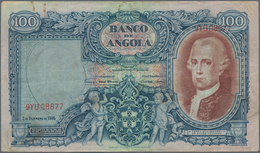 Angola: 100 Angolares 1946, P.81, Rusty Spots From A Paper Clip, Some Folds. Condition: F/F+. Very R - Angola