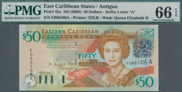 Antigua: Nice Set With 4 Banknotes 50 Dollars ND(2003), P.45a, All In UNC And Three Of Them Consecut - Otros & Sin Clasificación