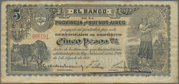 Argentina / Argentinien: El Banco De La Provincia De Buenos Aires 5 Pesos 1891, P.S575a, Lightly Ton - Argentine