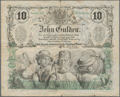 Austria / Österreich: Privilegirte Oesterreichische National-Bank 10 Gulden 1863, P.A89, Tiny Border - Autriche