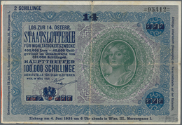 Austria / Österreich: Donaustaat With Lottery Overprint On 1000 Schilling 1925 P. S155b, After WWI T - Autriche