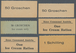 Austria / Österreich: 6 Ice Cream Coupons 3x 50 Groschen, 1 Schilling And 2x 1 Ration For The Aliied - Oesterreich