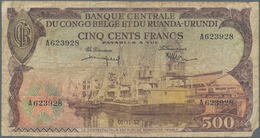 Belgian Congo / Belgisch Kongo: 500 Francs 1957, P.34, Highly Rare Banknote In Almost Well Worn Cond - Non Classés