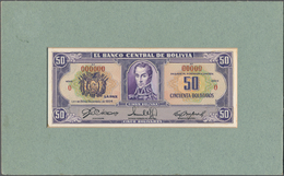 Bolivia / Bolivien: El Banco Central De Bolivia Design Proof Of 50 Bolivares For An Unissued Series - Bolivie