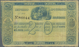 Brazil / Brasilien: Imperio Do Brasil 20 Mil Reis ND(1850), P.A223, Very Rare And Seldom Offered Ban - Brasile