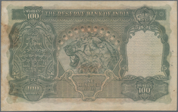 Burma / Myanmar / Birma: 100 Rupees ND(1947) With Overprint "BURMA CURRENCY BOARD" On INDIA #20, P.3 - Myanmar