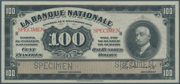 Canada: La Banque Nationale 100 Dollars 1922 SPECIMEN, P.S875s In Perfect Condition, Slightly Wavy P - Kanada