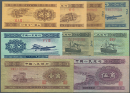 China: China Peoples Republic Set With 9 Banknotes Series 1953 With 1, 2, 5 Fen, 1 And 5 Jiao, P.860 - China