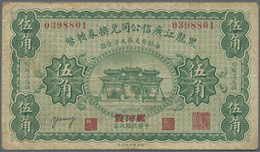 China: Kuang Hsin Syndicate Of Heilungkiang 50 Cents 1920, P.S1577, Toned Paper With A Few Folds And - Cina