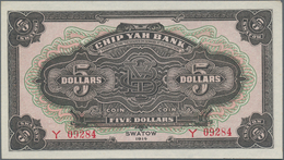 China: Chip Yah Bank 5 Dollars 1914, SWATOW Branch, P.NL In UNC Condition - Cina