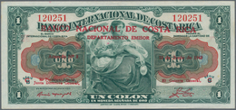 Costa Rica: Banco Nacional De Costa Rica 1 Colon 1943 Overprint On #166, P.190 In Perfect UNC Condit - Costa Rica