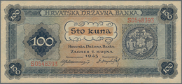 Croatia / Kroatien: 100 Kuna 1943, P.11, Excellent Condition With A Few Minor Creases At Left Border - Croazia