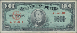 Cuba: Pair With 10 Pesos 1938 P.71d (F-/F) And 1000 Pesos 1950 P.84a (VF+). (2 Pcs.) - Kuba