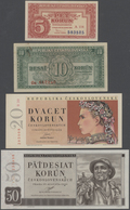 Czechoslovakia / Tschechoslowakei: Huge Lot With 25 Banknotes 1 - 1000 Korun 1949-1989, P.68-71a, 78 - Tchécoslovaquie