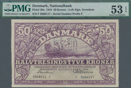 Denmark  / Dänemark: 50 Kroner 1944, P.38a, Great Original Shape With A Soft Fold At Center Only, PM - Dänemark