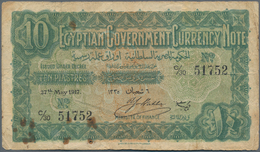 Egypt / Ägypten: Government Of Egypt 10 Piastres May 27th 1917, P.160b, Some Rusty Spots And Holes. - Egypte