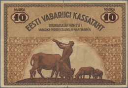 Estonia / Estland: Eesti Vabariigi 10 Marka 1919, P.46a, Small Border Tears And Tiny Hole At Center. - Estonie