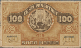Estonia / Estland: Eesti Pangatäht 100 Marka 1921, Watermark Vertical Lines, P.56b, Still Nice With - Estland