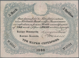 Finland / Finnland: 3 Markkaa 1860 Without Watermark, P.A34a, Highly Rare And Earyl Issue Of The Fin - Finnland