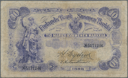 Finland / Finnland: 10 Markkaa 1898, P.3c, Very Nice Note With Still Strong Paper And Some Minor Spo - Finlandia