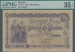 Finland / Finnland: 100 Markkaa 1898, P.7c, Very Nice With A Few Minor Spots And Vertical Fold At Ce - Finnland