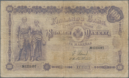 Finland / Finnland: 100 Markkaa 1898, P.7c, Still Nice And Rare Banknote, Tiny Border Tears, Lightly - Finlande