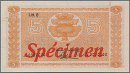 Finland / Finnland: 5 Markkaa 1945, Litt. B, SPECIMEN, P.84s, Almost Perfect With A Soft Vertical Be - Finlande