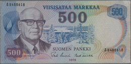 Finland / Finnland: Pair With 100 Markkaa 1945 Litt.B, P.88 (VF) And 500 Markkaa 1975 P.110 (VF). (2 - Finland