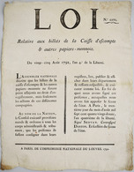 France / Frankreich: Poster With The Legal Text Announcing The Issue Of Banknotes, Dated 1792 The Fo - Sonstige & Ohne Zuordnung