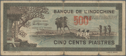 French Indochina / Französisch Indochina: Banque De L'Indochine Pair With 500 Piastres ND(1944-45) P - Indochina