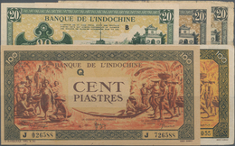 French Indochina / Französisch Indochina: Banque De L'Indochine Set With 5 Banknotes Of The ND(1942- - Indochine