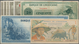 French Indochina / Französisch Indochina: Banque De L'Indochine Nice Lot With 8 Banknotes Comprising - Indochine